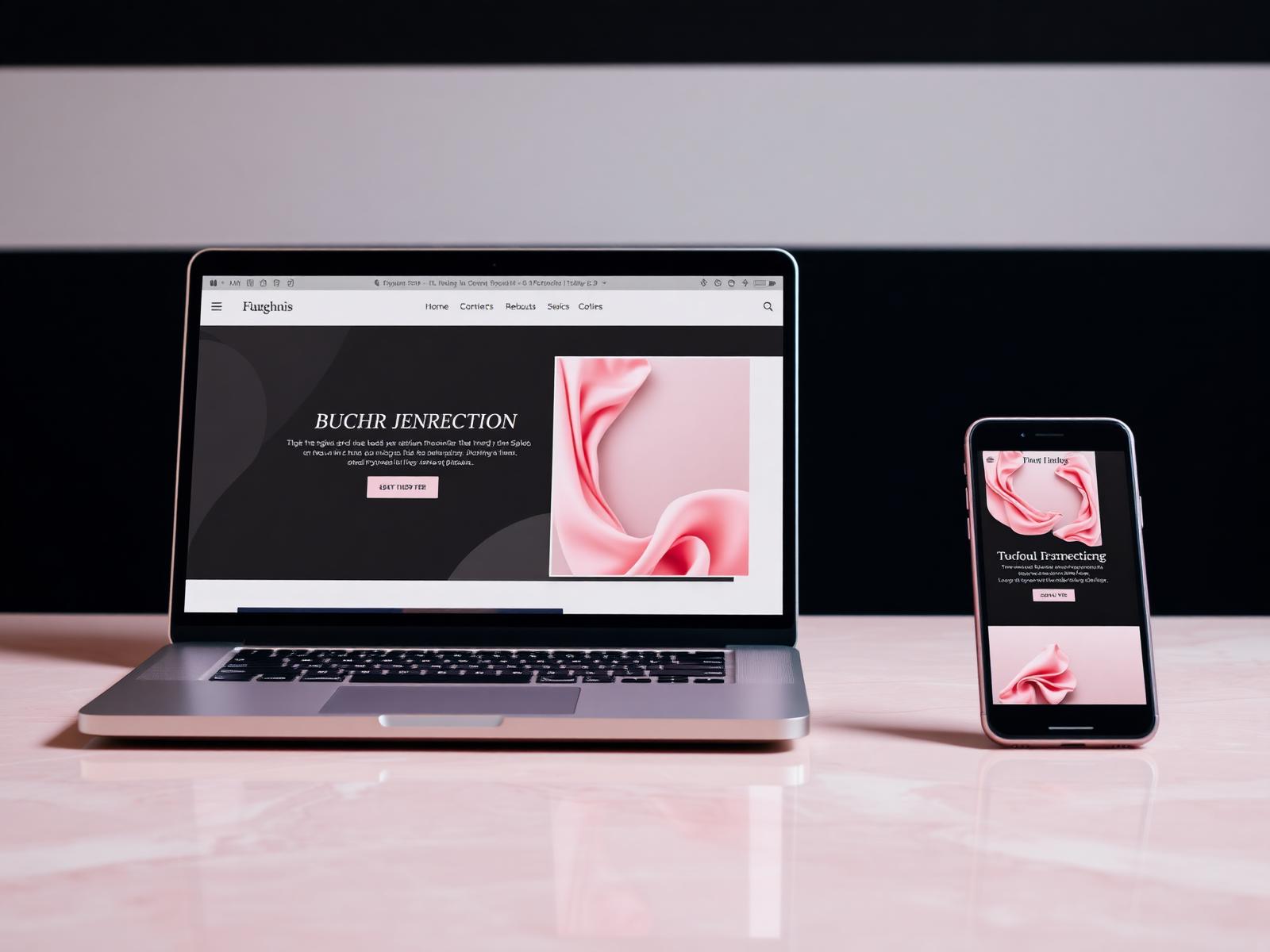 Modern website shown on a laptop and smartphone